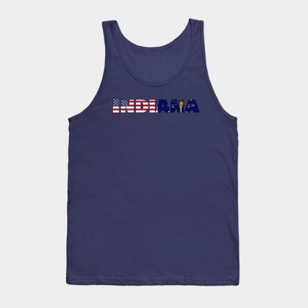 Indiana State Flag/American Flag Logo Tank Top by ElevenGraphics